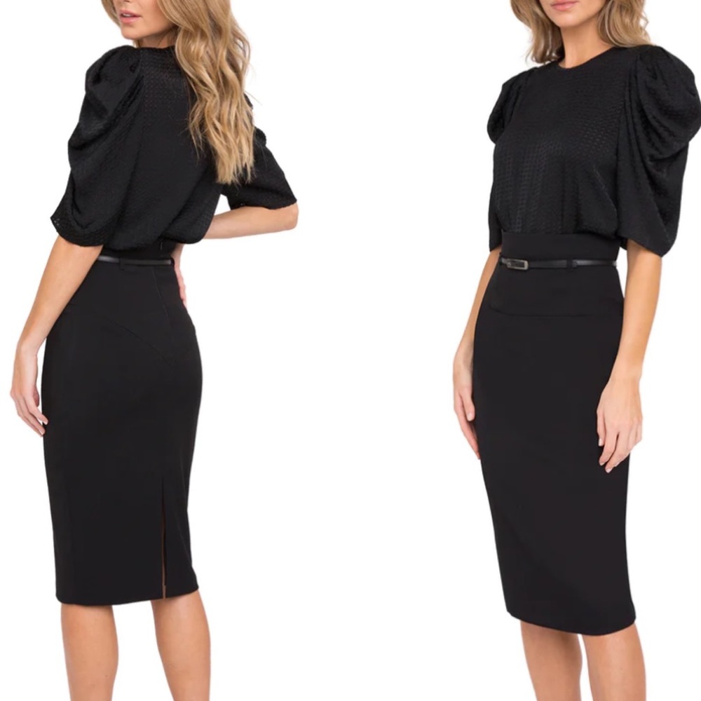 Black Halo Black Pencil Skirt